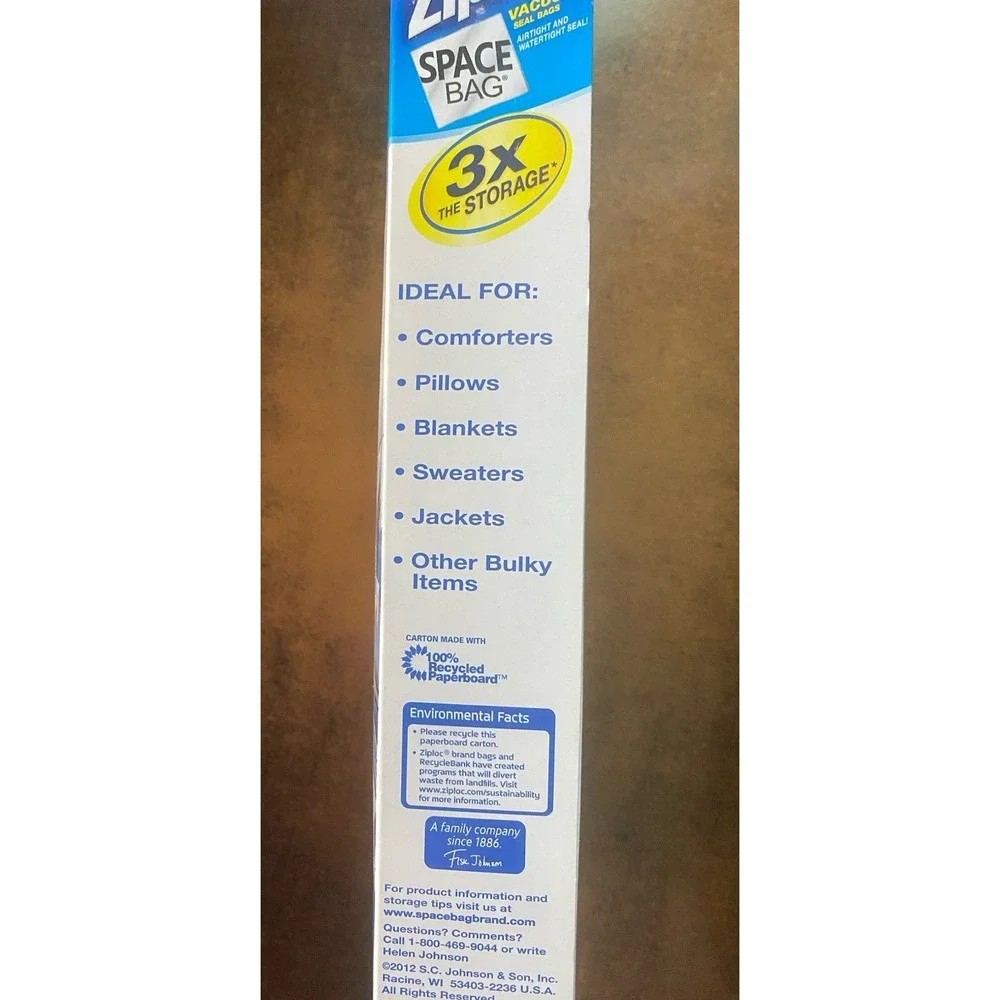 Ziploc Space Bag Vacuum Seal Bags 1 Medium 1 Large 1 XLarge NEW
